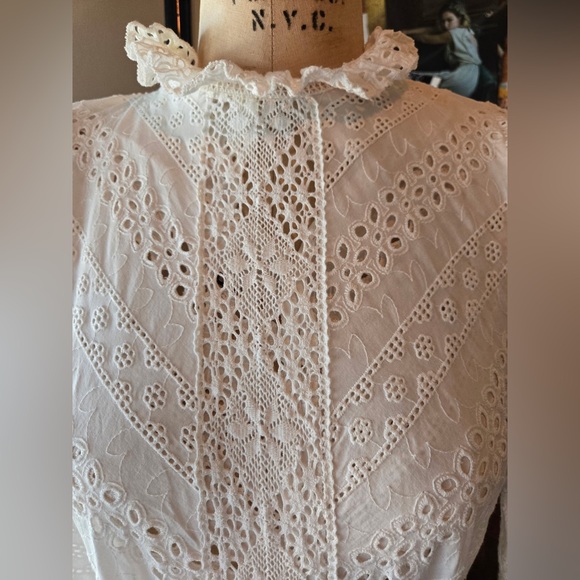 NWOT Gorgeous Sezane White Cotton Lace Maxi Dress - Picture 6 of 15